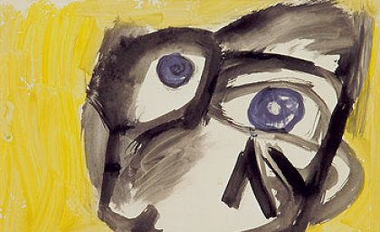 "Face (with yellow background)" c.1947 by Joy Hester "Face (with yellow background)" c.1947 by Joy Hester