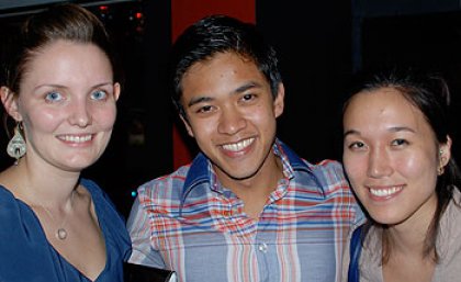Hannah McConnachie, Arthur Abal and Yooree Lee at the Global Experience Evening