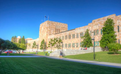 UQ's Forgan Smith building. UQ's Forgan Smith building.