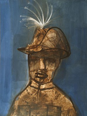 Nolan's "Kenneth", painted in New York, 1958. Polyvinyl acetate on hardboard. Courtesy the Australian War Memorial (ART19577) Nolan's "Kenneth", painted in New York, 1958. Polyvinyl acetate on hardboard. Courtesy the Australian War Memorial (ART19577)