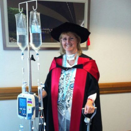 Dr Morgan graduated with a PhD, despite 28 years of battling with debilitating cardiac and respiratory conditions.